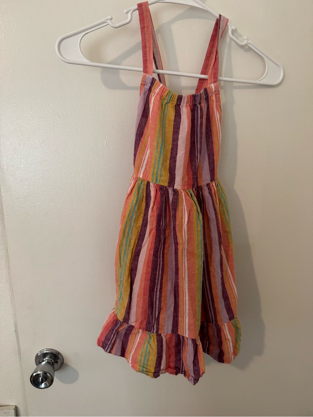Carter's Girls' Multicolor Striped Sundress - Coral, Purple, Yellow, Green, Pink